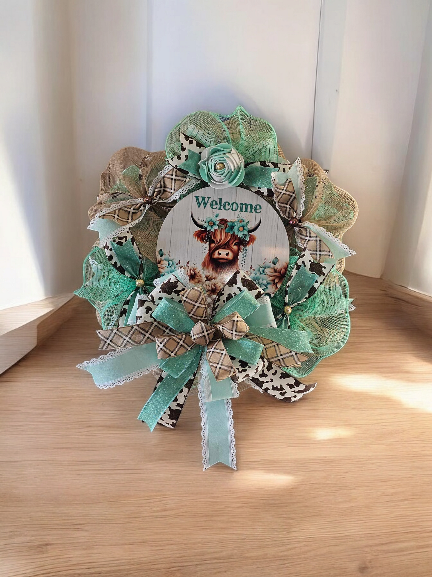 Highland cow wreath